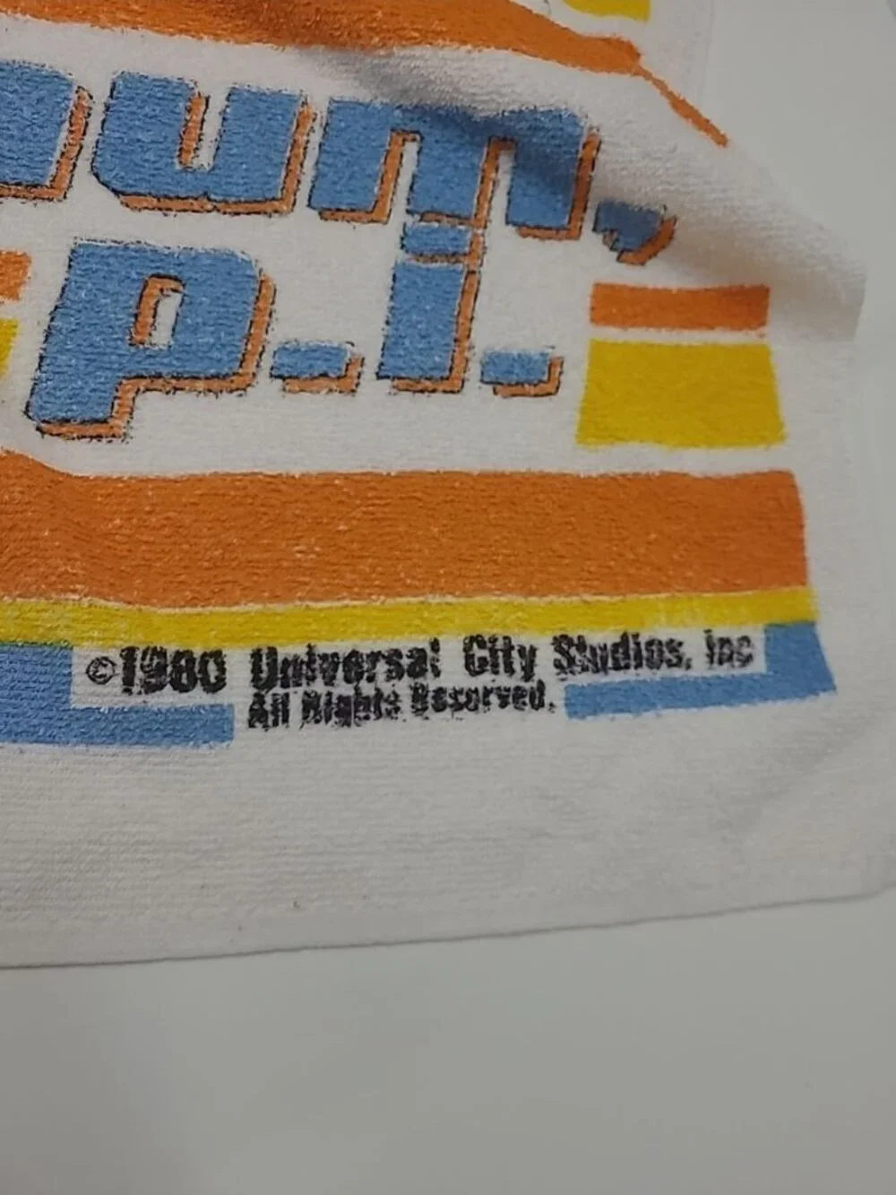 Vintage 1980 Magnum P.I. Beach Towel Tom Selleck Universal City Studios, Inc.